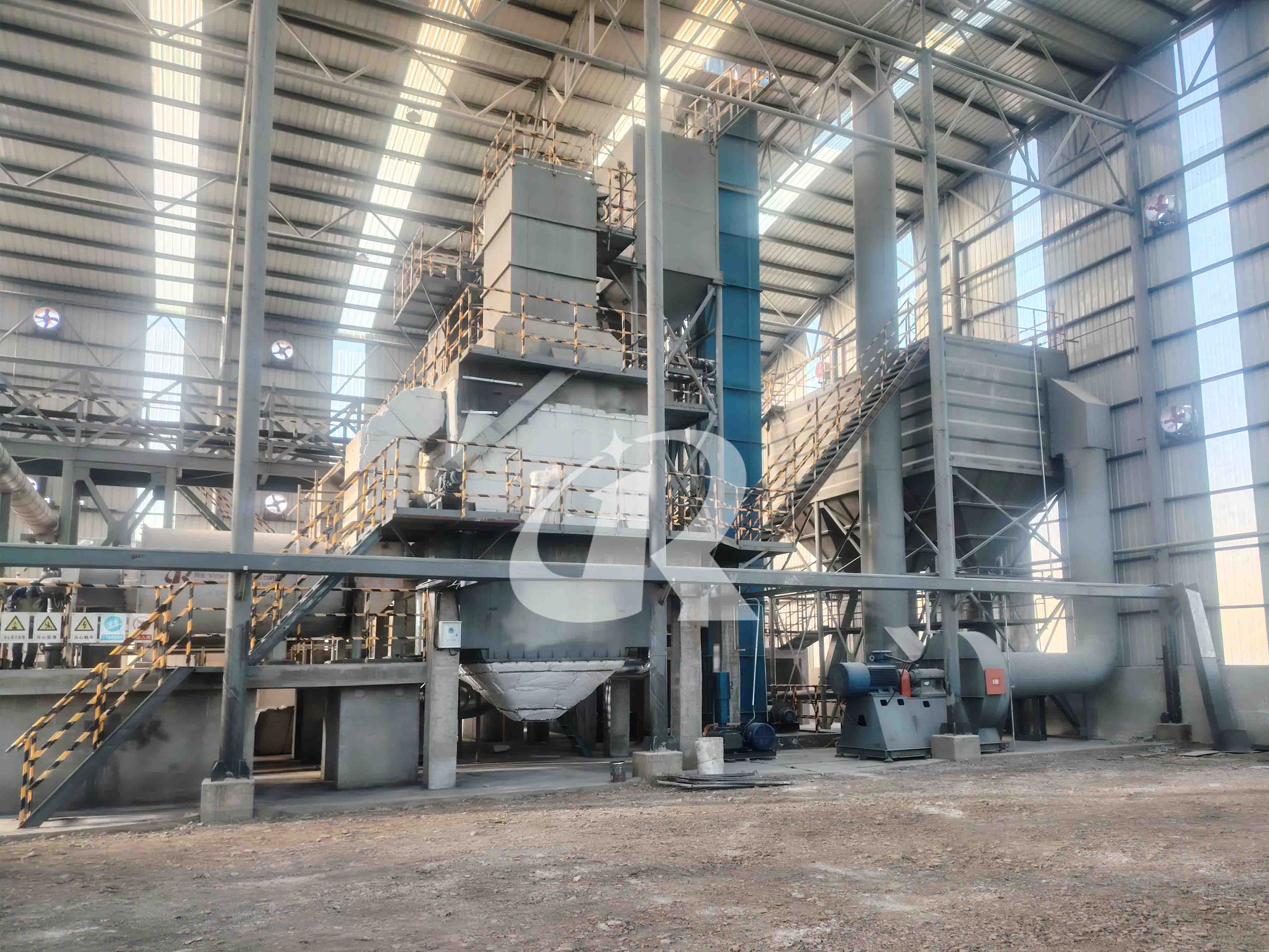 gypsum powder manufacturing process and production line
